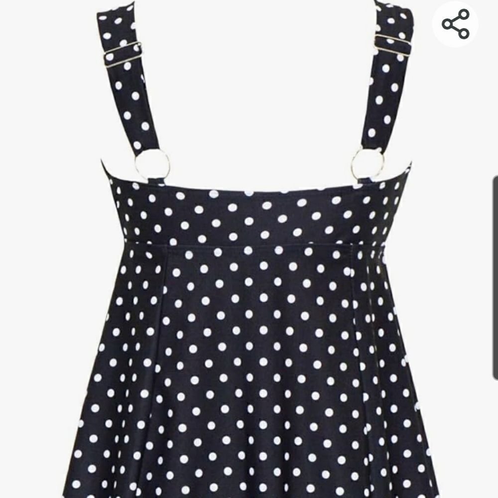 Womens polka dot one piece skirted swimdress size 2X - Picture 3 of 9
